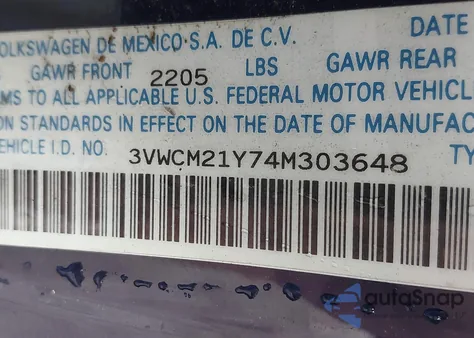 2004 Volkswagen New Beetle Gls from USA, damaged, VIN 3VWCM21Y74M303648